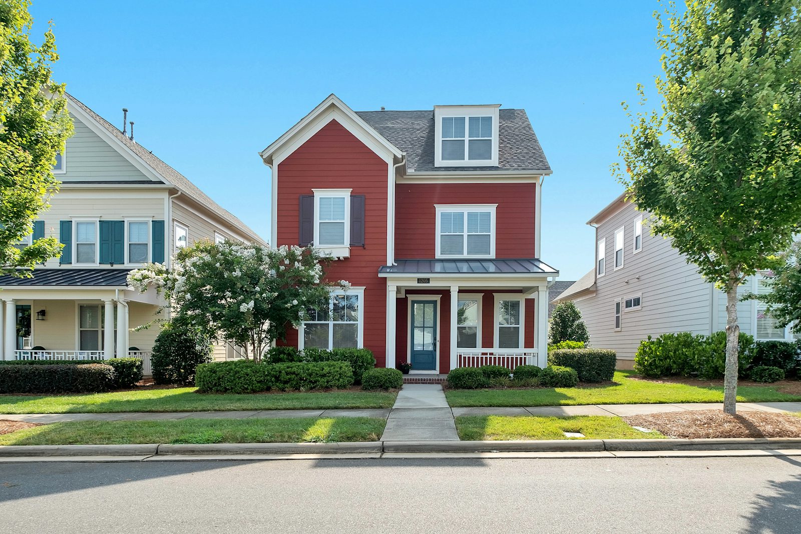 Clean residential house exterior